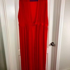 Red Tall/Extra Long Sheer Duster